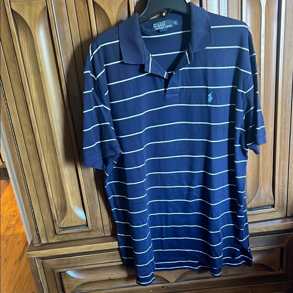 Polo by Ralph Lauren Men's Navy Striped polo Shirt